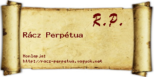 Rácz Perpétua névjegykártya
